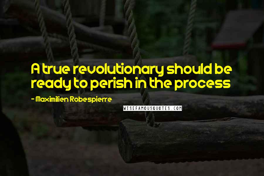 Maximilien Robespierre Quotes: A true revolutionary should be ready to perish in the process