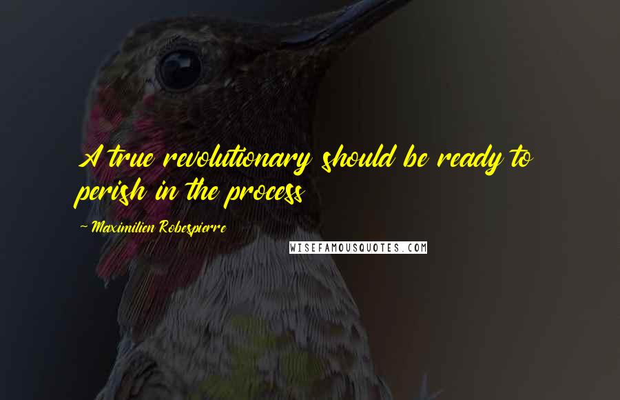 Maximilien Robespierre Quotes: A true revolutionary should be ready to perish in the process