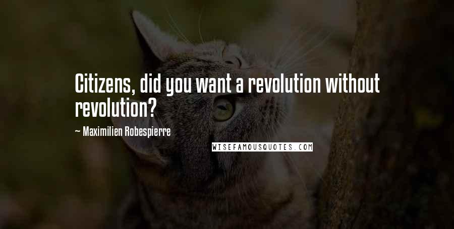 Maximilien Robespierre Quotes: Citizens, did you want a revolution without revolution?