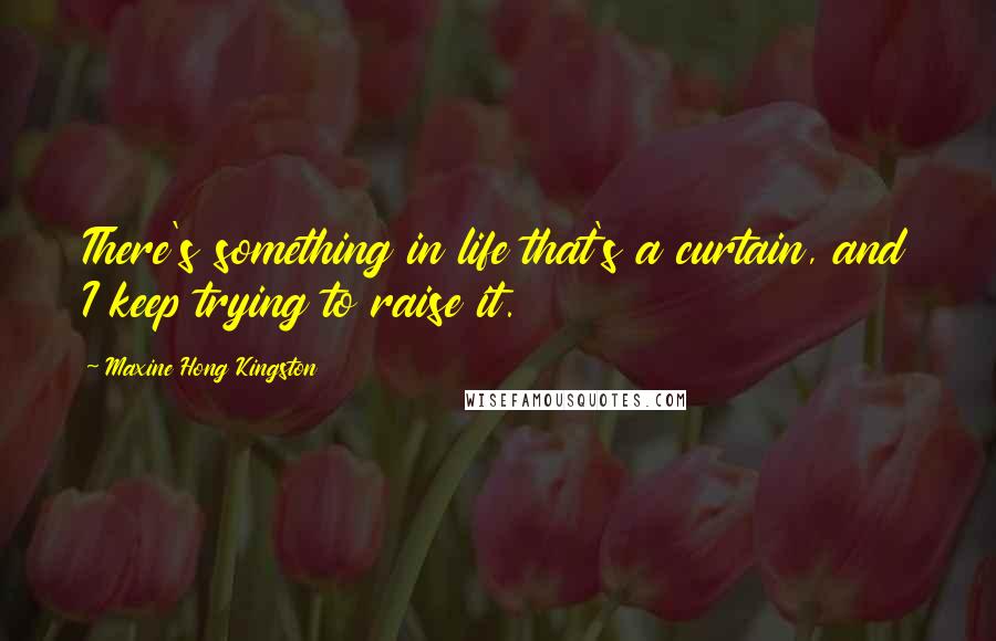 Maxine Hong Kingston Quotes: There's something in life that's a curtain, and I keep trying to raise it.