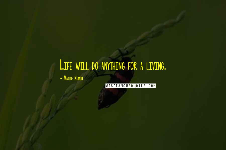 Maxine Kumin Quotes: Life will do anything for a living.