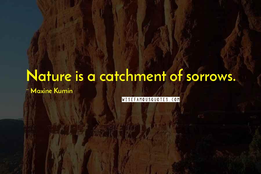 Maxine Kumin Quotes: Nature is a catchment of sorrows.
