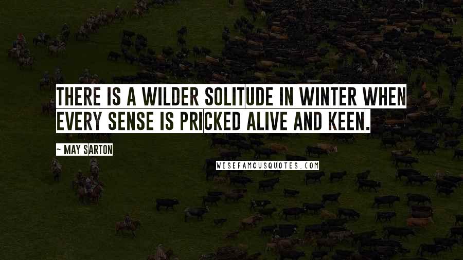 May Sarton Quotes: There is a wilder solitude in winter When every sense is pricked alive and keen.