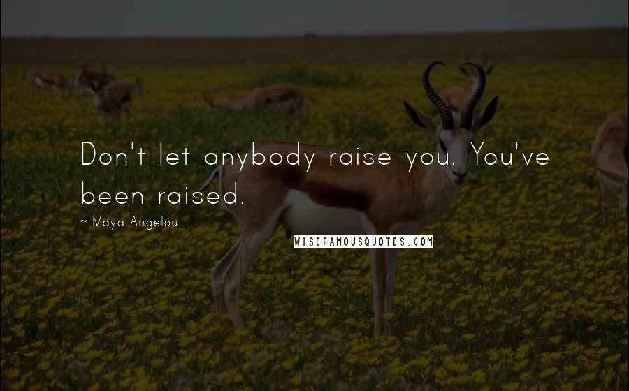 Maya Angelou Quotes: Don't let anybody raise you. You've been raised.
