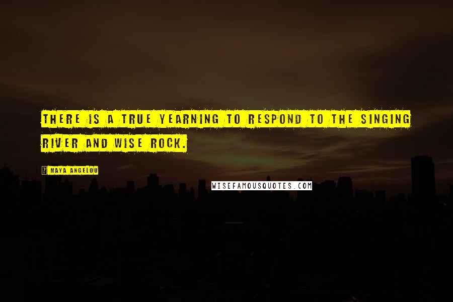 Maya Angelou Quotes: There is a true yearning to respond to the singing river and wise rock.