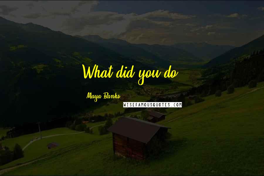 Maya Banks Quotes: What did you do?