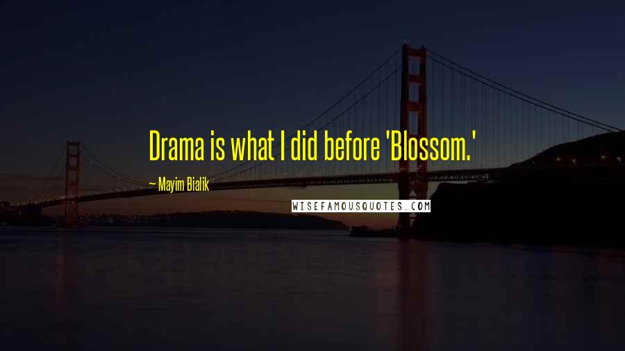 Mayim Bialik Quotes: Drama is what I did before 'Blossom.'