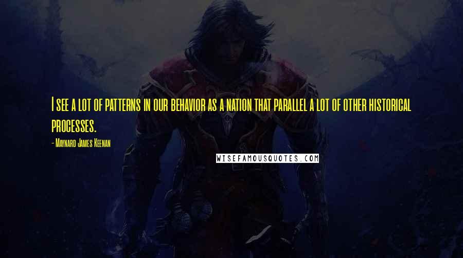 Maynard James Keenan Quotes: I see a lot of patterns in our behavior as a nation that parallel a lot of other historical processes.