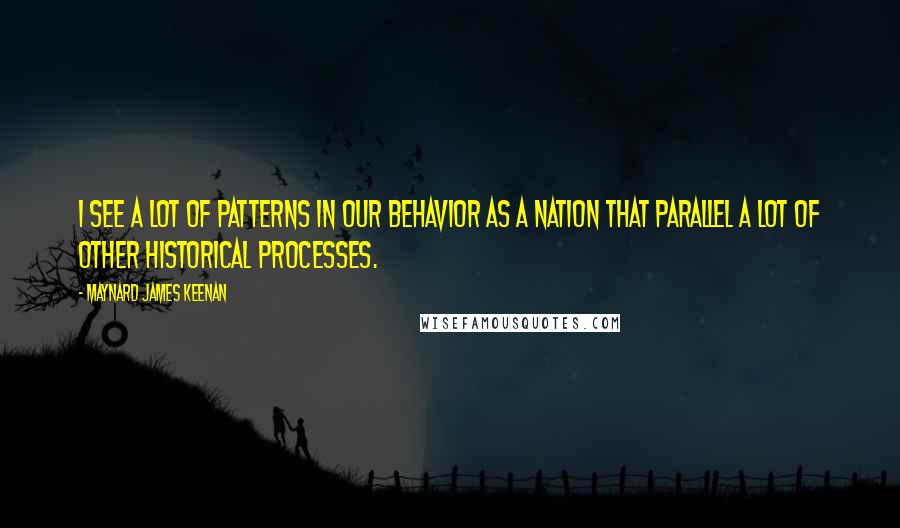 Maynard James Keenan Quotes: I see a lot of patterns in our behavior as a nation that parallel a lot of other historical processes.