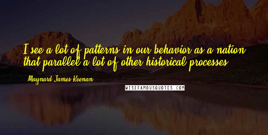 Maynard James Keenan Quotes: I see a lot of patterns in our behavior as a nation that parallel a lot of other historical processes.