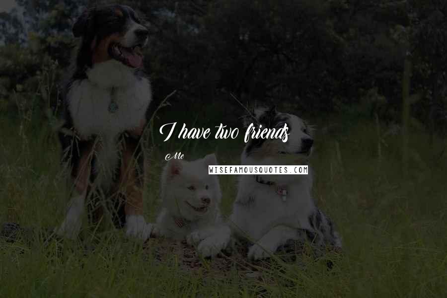 Me Quotes: I have two friends