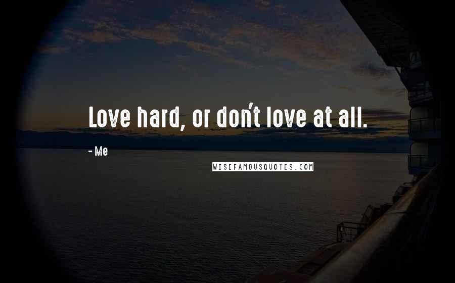 Me Quotes: Love hard, or don't love at all.