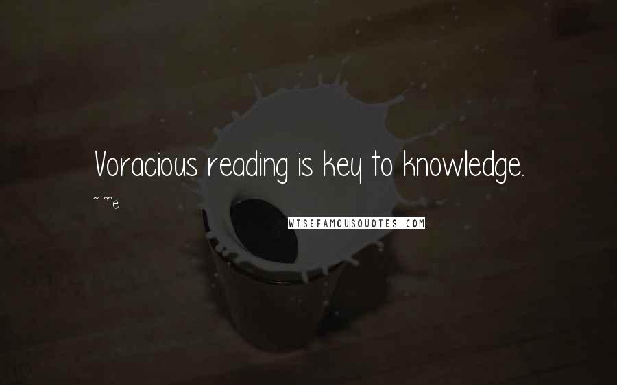 Me Quotes: Voracious reading is key to knowledge.