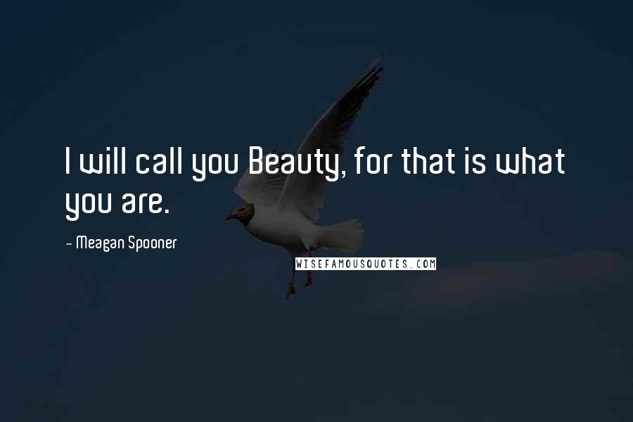 Meagan Spooner Quotes: I will call you Beauty, for that is what you are.