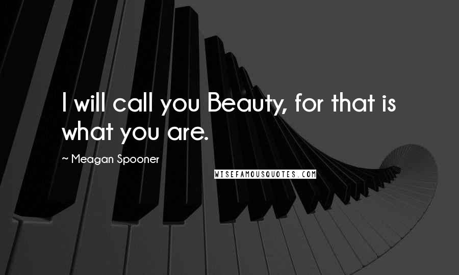 Meagan Spooner Quotes: I will call you Beauty, for that is what you are.