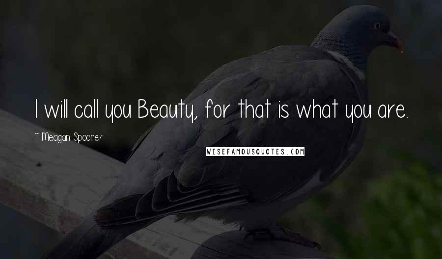 Meagan Spooner Quotes: I will call you Beauty, for that is what you are.