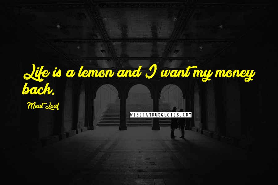 Meat Loaf Quotes: Life is a lemon and I want my money back.