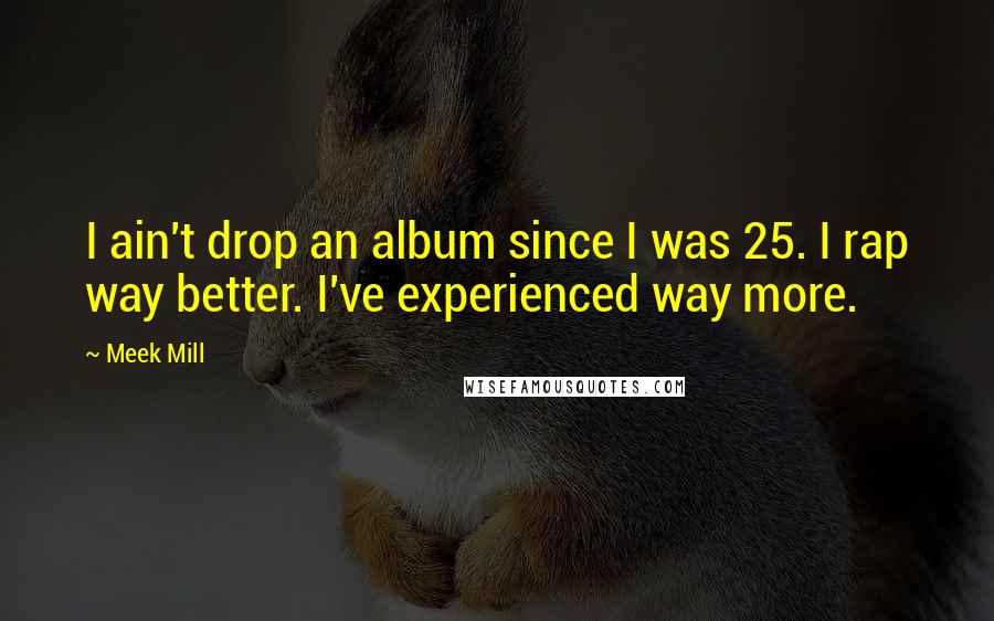 Meek Mill Quotes: I ain't drop an album since I was 25. I rap way better. I've experienced way more.