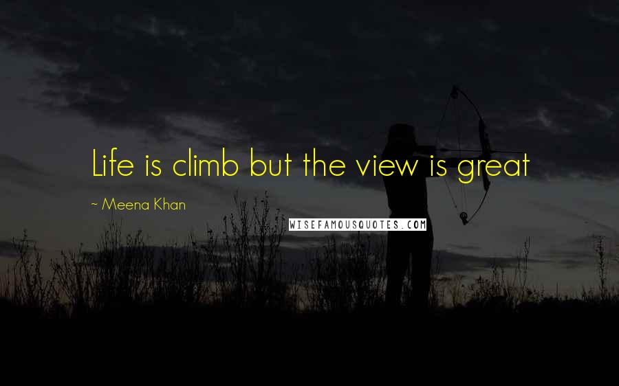 Meena Khan Quotes: Life is climb but the view is great