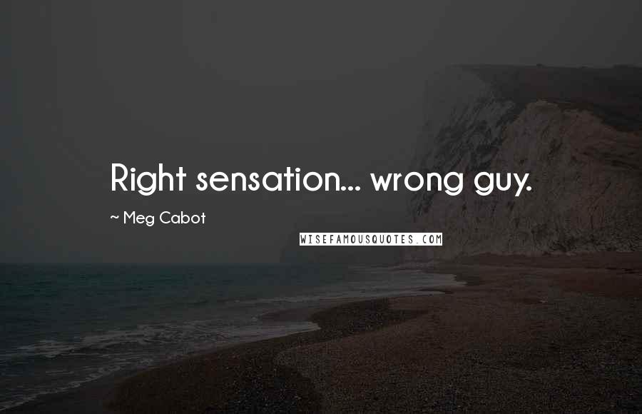 Meg Cabot Quotes: Right sensation... wrong guy.