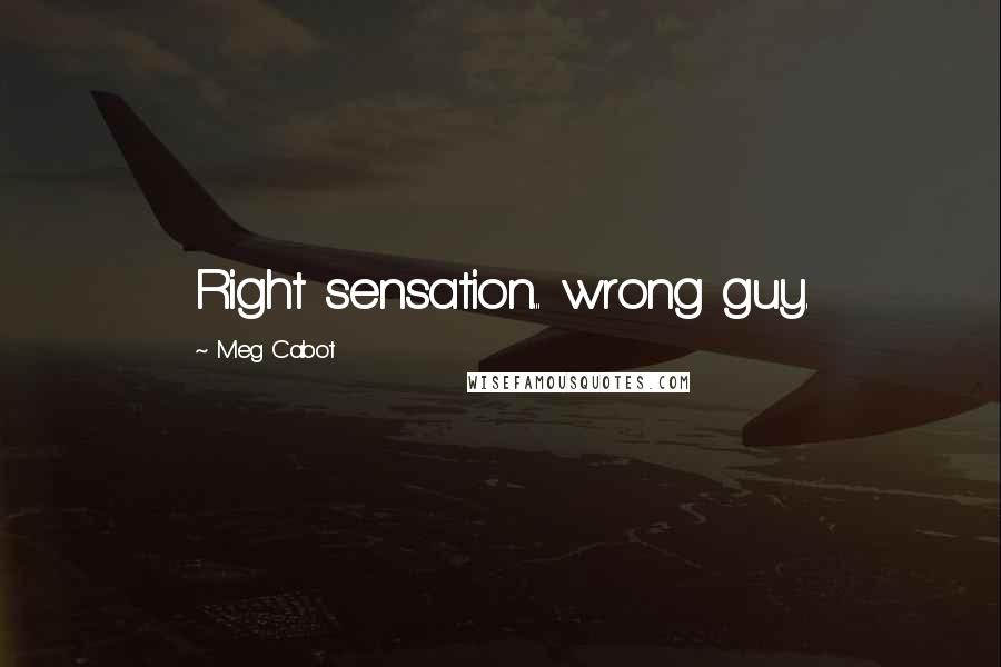 Meg Cabot Quotes: Right sensation... wrong guy.