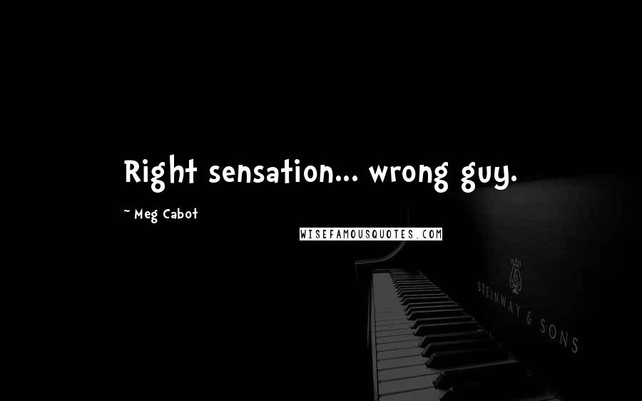 Meg Cabot Quotes: Right sensation... wrong guy.