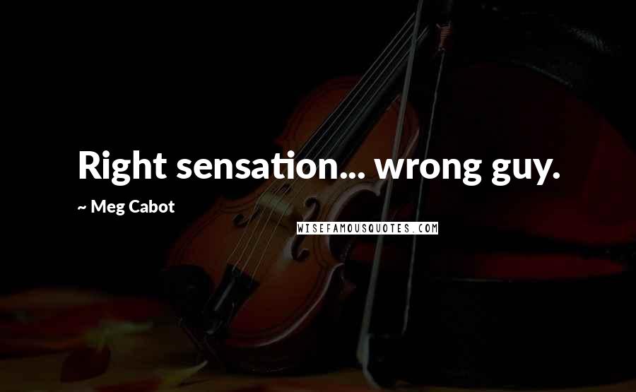 Meg Cabot Quotes: Right sensation... wrong guy.