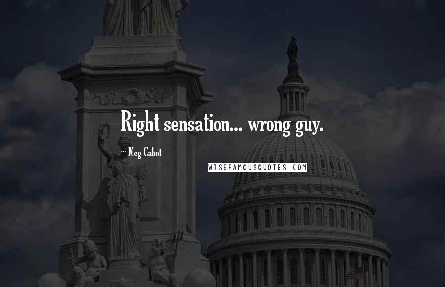 Meg Cabot Quotes: Right sensation... wrong guy.