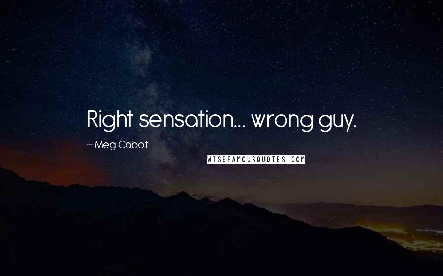 Meg Cabot Quotes: Right sensation... wrong guy.