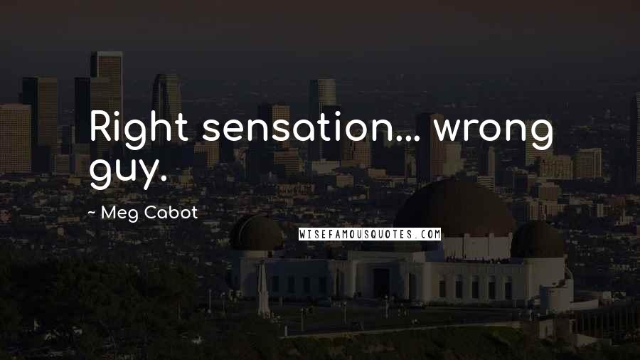 Meg Cabot Quotes: Right sensation... wrong guy.