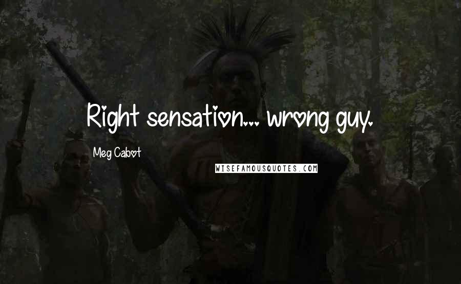 Meg Cabot Quotes: Right sensation... wrong guy.