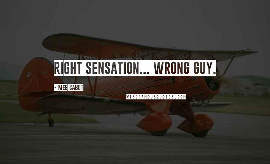 Meg Cabot Quotes: Right sensation... wrong guy.