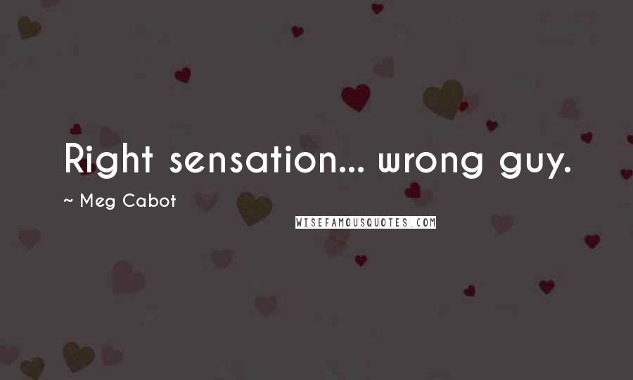 Meg Cabot Quotes: Right sensation... wrong guy.