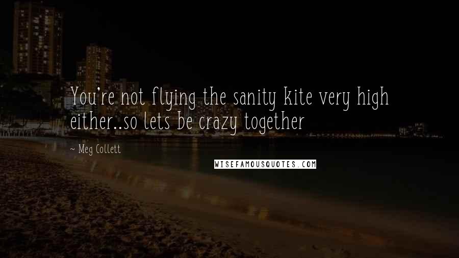 Meg Collett Quotes: You're not flying the sanity kite very high either..so lets be crazy together