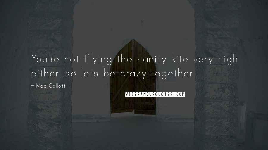 Meg Collett Quotes: You're not flying the sanity kite very high either..so lets be crazy together