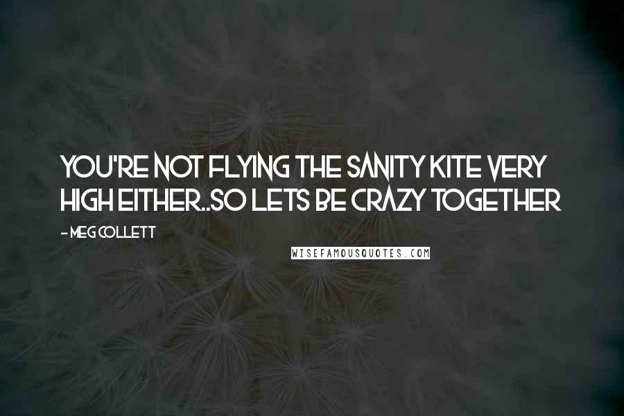 Meg Collett Quotes: You're not flying the sanity kite very high either..so lets be crazy together