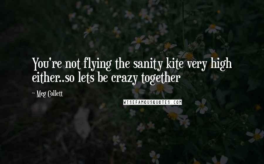 Meg Collett Quotes: You're not flying the sanity kite very high either..so lets be crazy together