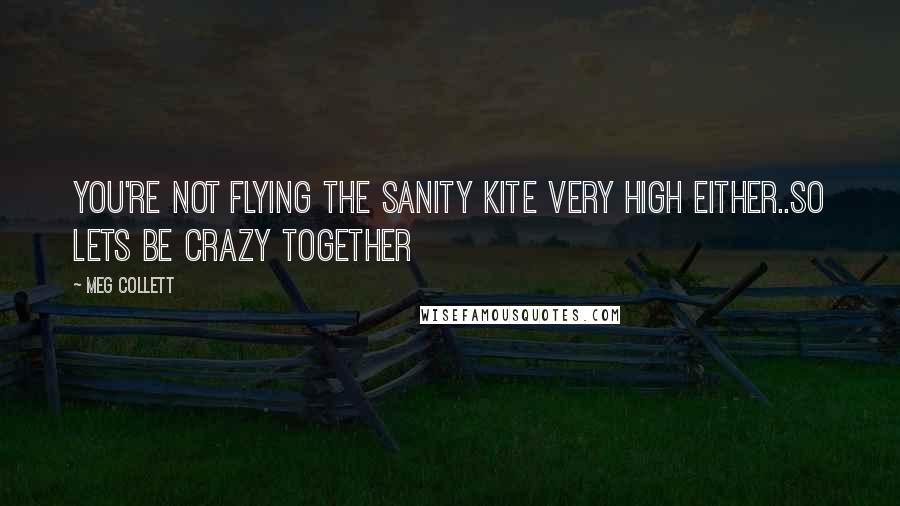 Meg Collett Quotes: You're not flying the sanity kite very high either..so lets be crazy together