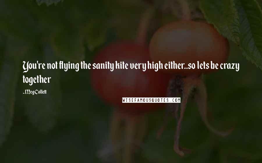 Meg Collett Quotes: You're not flying the sanity kite very high either..so lets be crazy together