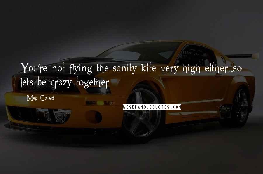 Meg Collett Quotes: You're not flying the sanity kite very high either..so lets be crazy together