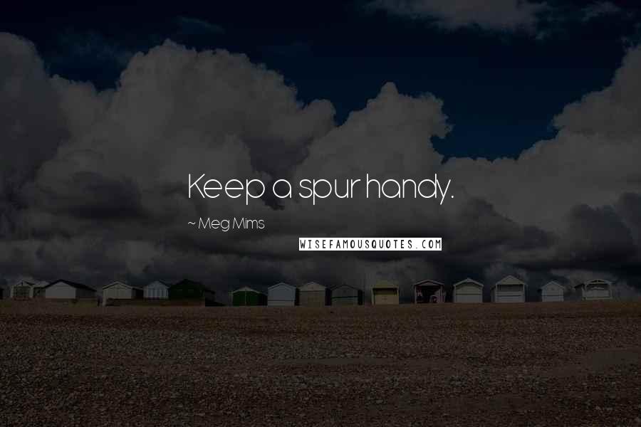 Meg Mims Quotes: Keep a spur handy.