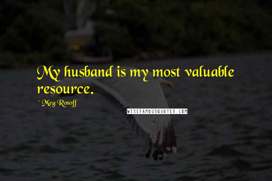 Meg Rosoff Quotes: My husband is my most valuable resource.