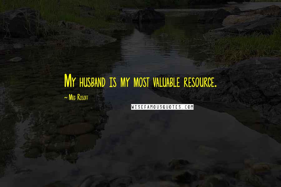 Meg Rosoff Quotes: My husband is my most valuable resource.