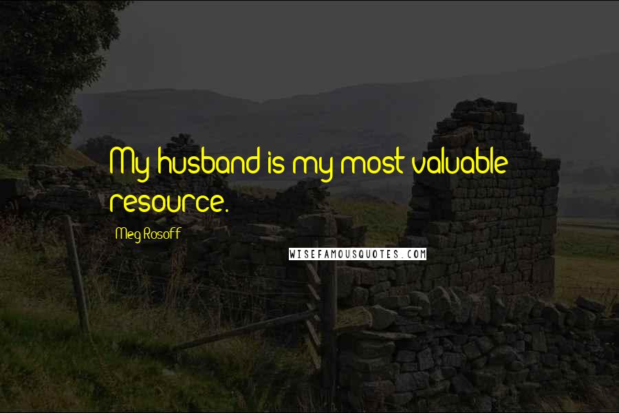 Meg Rosoff Quotes: My husband is my most valuable resource.