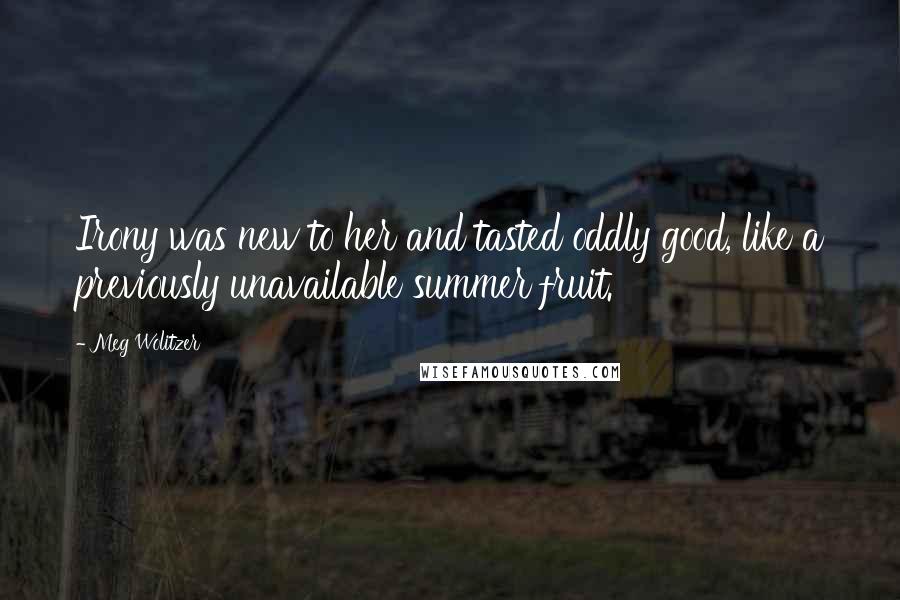 Meg Wolitzer Quotes: Irony was new to her and tasted oddly good, like a previously unavailable summer fruit.