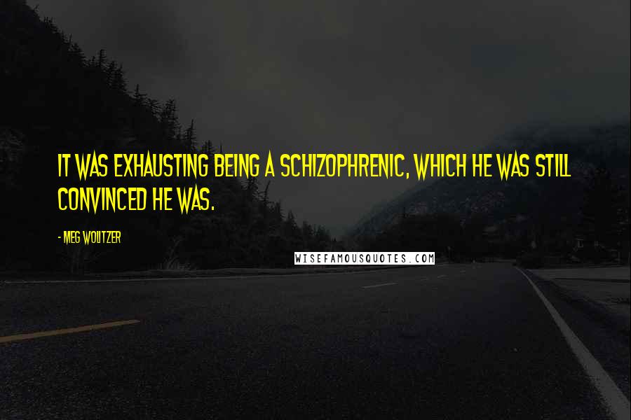 Meg Wolitzer Quotes: It was exhausting being a schizophrenic, which he was still convinced he was.