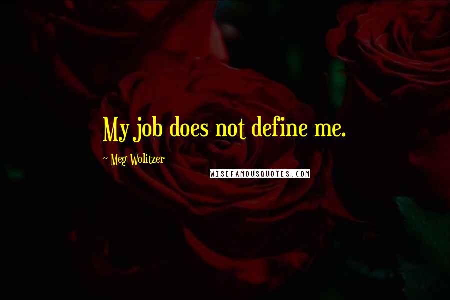Meg Wolitzer Quotes: My job does not define me.
