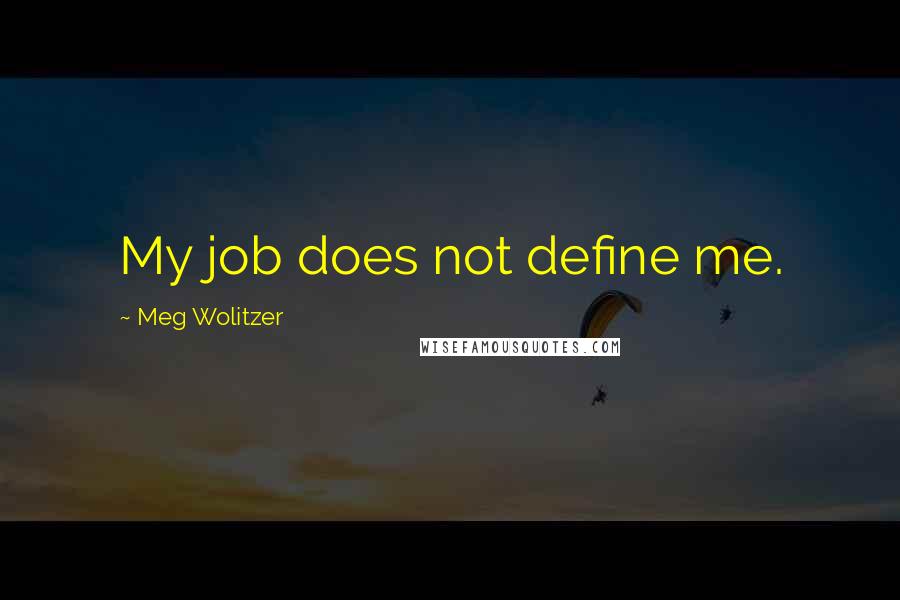 Meg Wolitzer Quotes: My job does not define me.