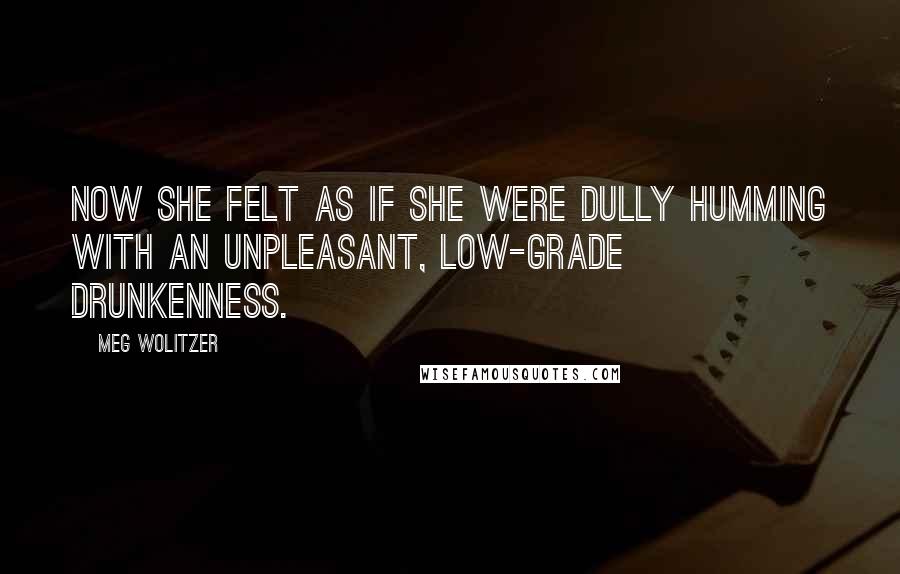 Meg Wolitzer Quotes: Now she felt as if she were dully humming with an unpleasant, low-grade drunkenness.