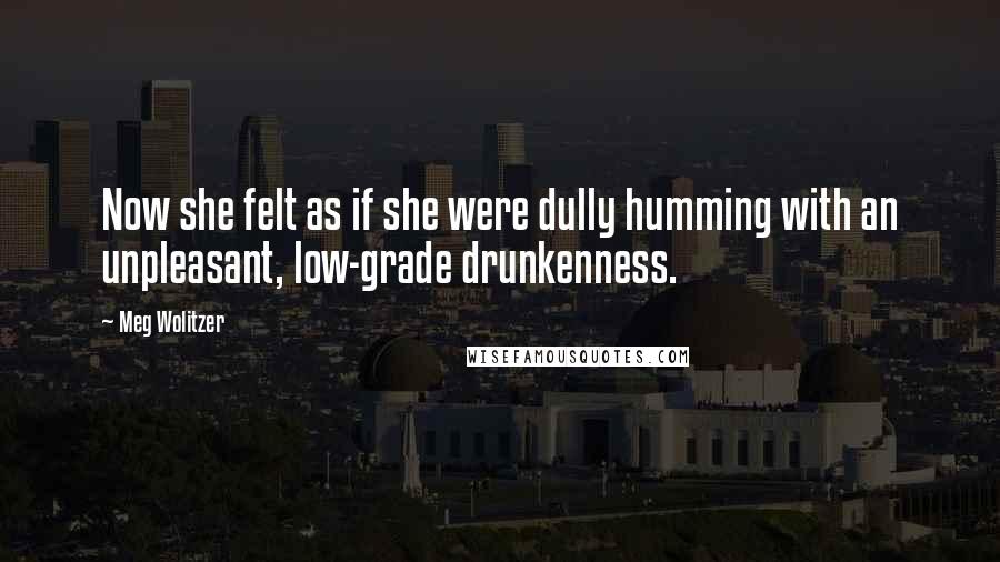 Meg Wolitzer Quotes: Now she felt as if she were dully humming with an unpleasant, low-grade drunkenness.